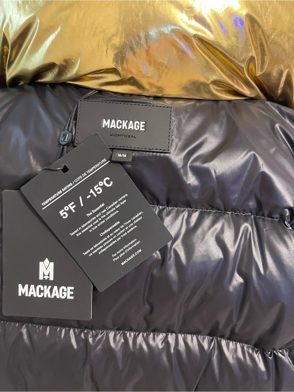 Mackage Jack Madalyn Puffer Jacket – Gold with Black Zippers - Picture 15 of 16
